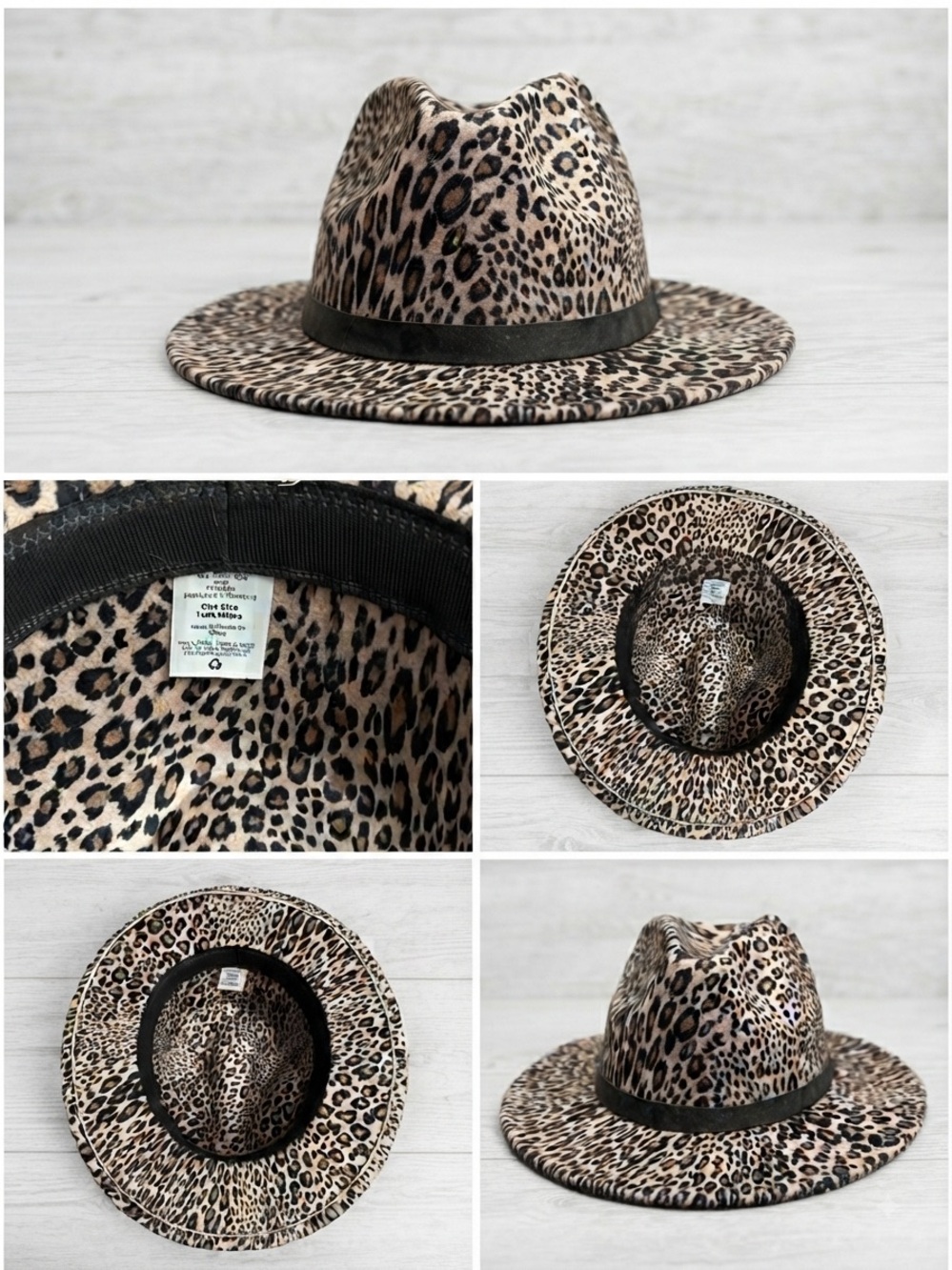 Leopard Print Fedora Hat